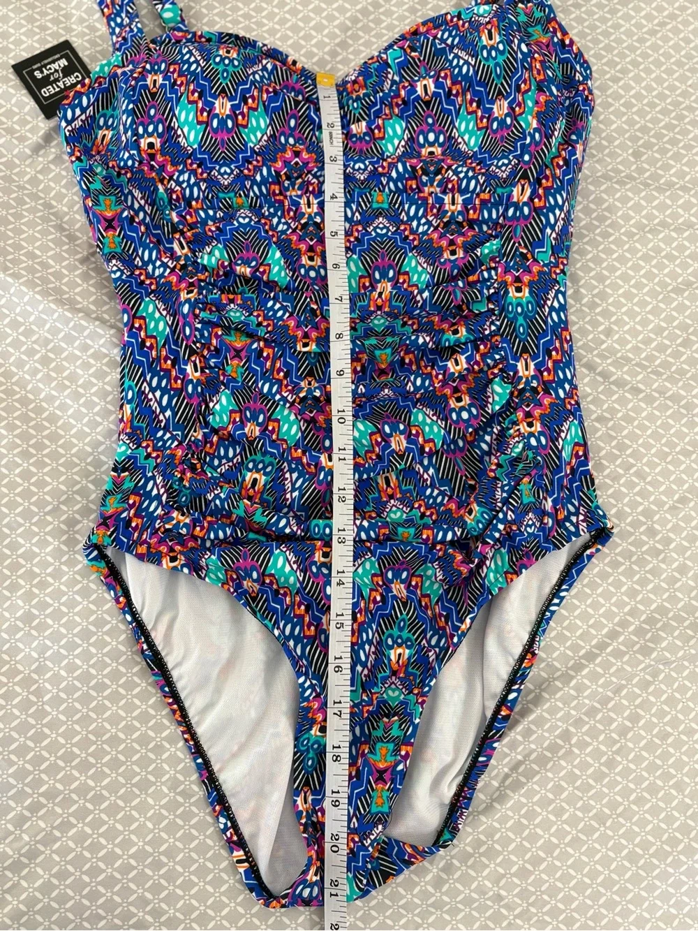 New Swim Solutions Tummy Control Shirred Sweetheart One Piece Swimsuit Size 12 - Picture 6 of 16